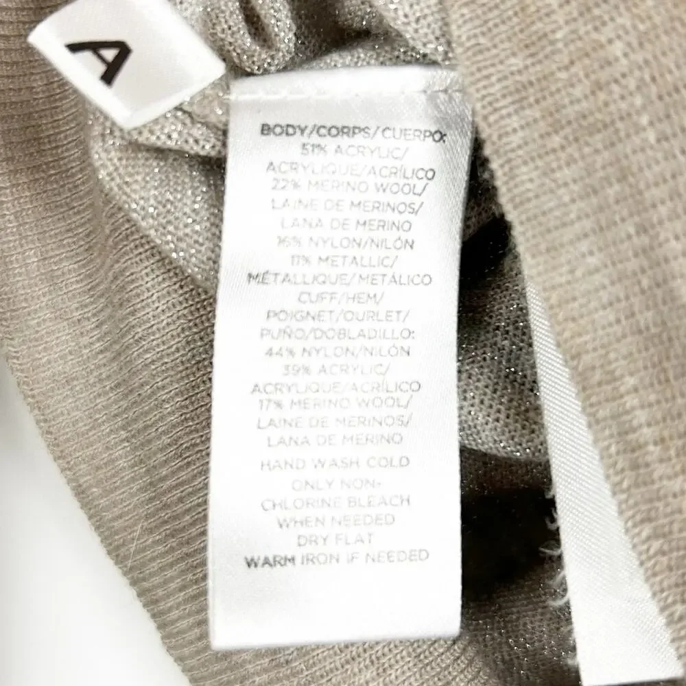 LOFT Metallic Bow Dolman Sleeve Wool Blend Top Party Night Out Womens Size S - Picture 7 of 12